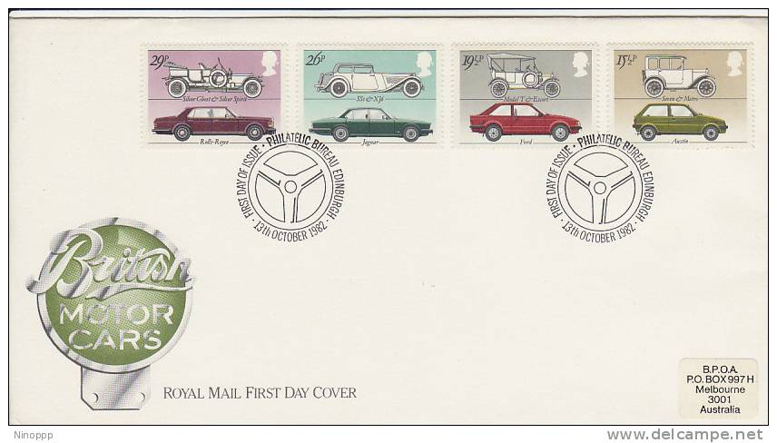 Great Britain-1982  British Motor Cars FDC - Cars