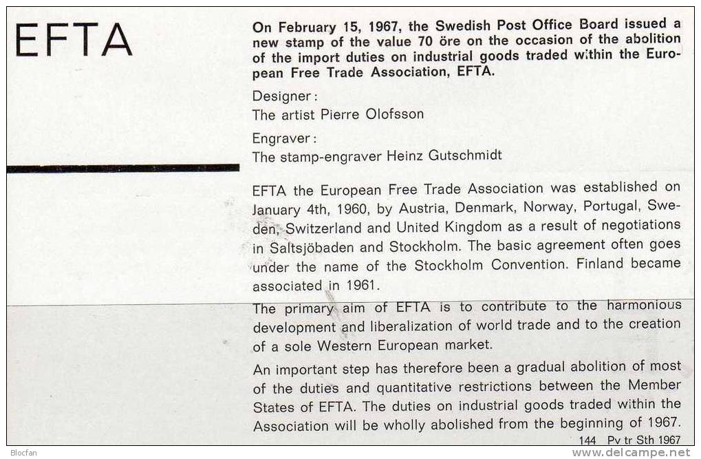 EFTA Freihandelszone 1967 Schweden 573C,D/D+FDC O 5€ Aufhebung Zoll-Schranken EUROPA CEPT-Mitläufer Cover/set Bf Sverige - FDC