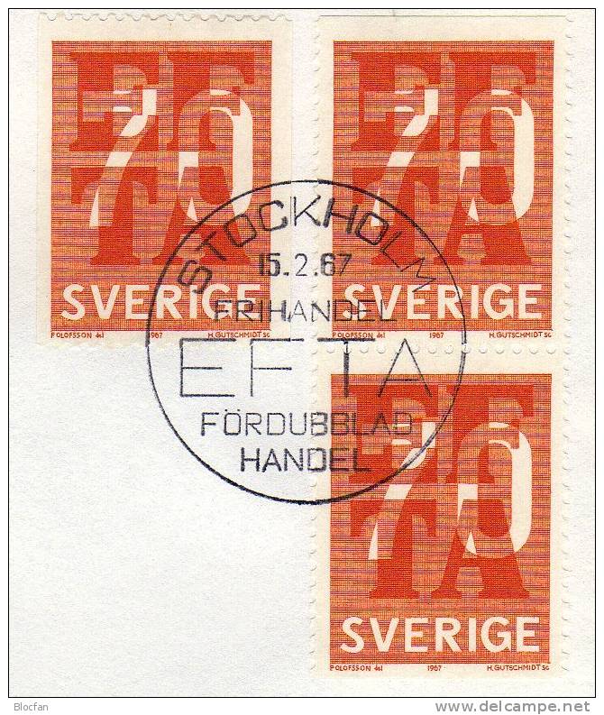 EFTA Freihandelszone 1967 Schweden 573C,D/D+FDC O 5€ Aufhebung Zoll-Schranken EUROPA CEPT-Mitläufer Cover/set Bf Sverige - FDC