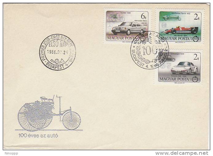 Hungary-1986 Cars FDC - Cars