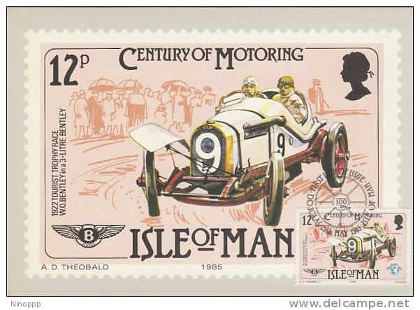 Isle Of Man-1985 Century Of Motoring 1922 TouristTrophy Race  Maximum Card - Cars