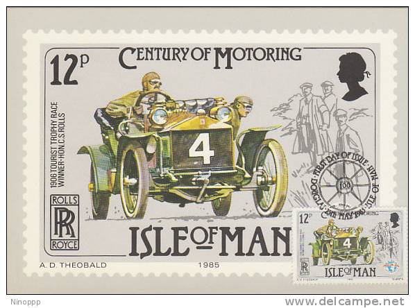 Isle Of Man-1985 Ventury Of Motoring 1906 Tourist Trophy Race  Maximum Card - Cars