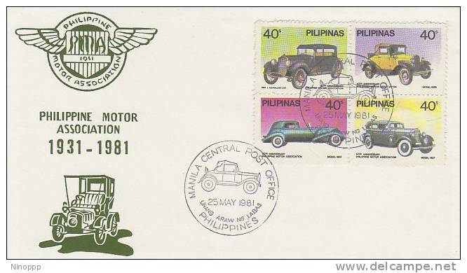 Philippines-1981 Cars FDC - Cars