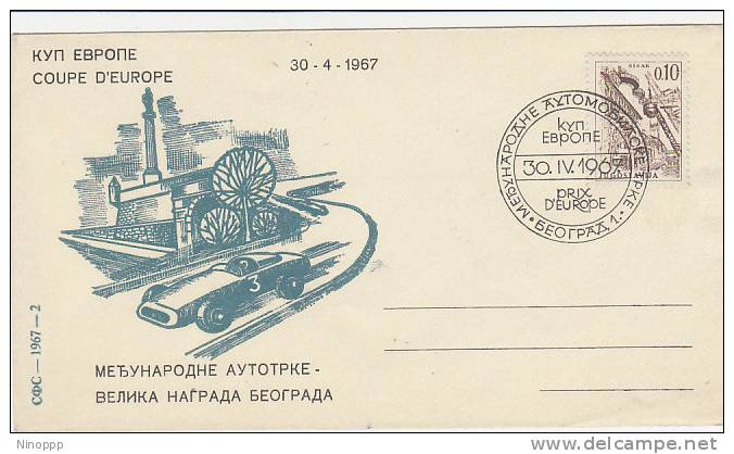 Yugoslavia-1967 Europe Cup Commemorative Cover - Cars