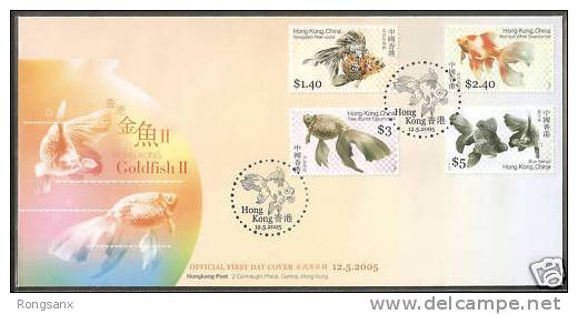 Hong Kong, 2005 HK Goldfish II Stamp FDC Fish - FDC