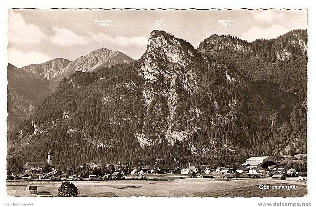 AK Oberammergau M. Passionstheater Notkarspitze U. Kofel (1342 M) 08.10.56 -- 8 (13b) BAD KOHLGRUB     900 M Höchstgeleg - Oberammergau