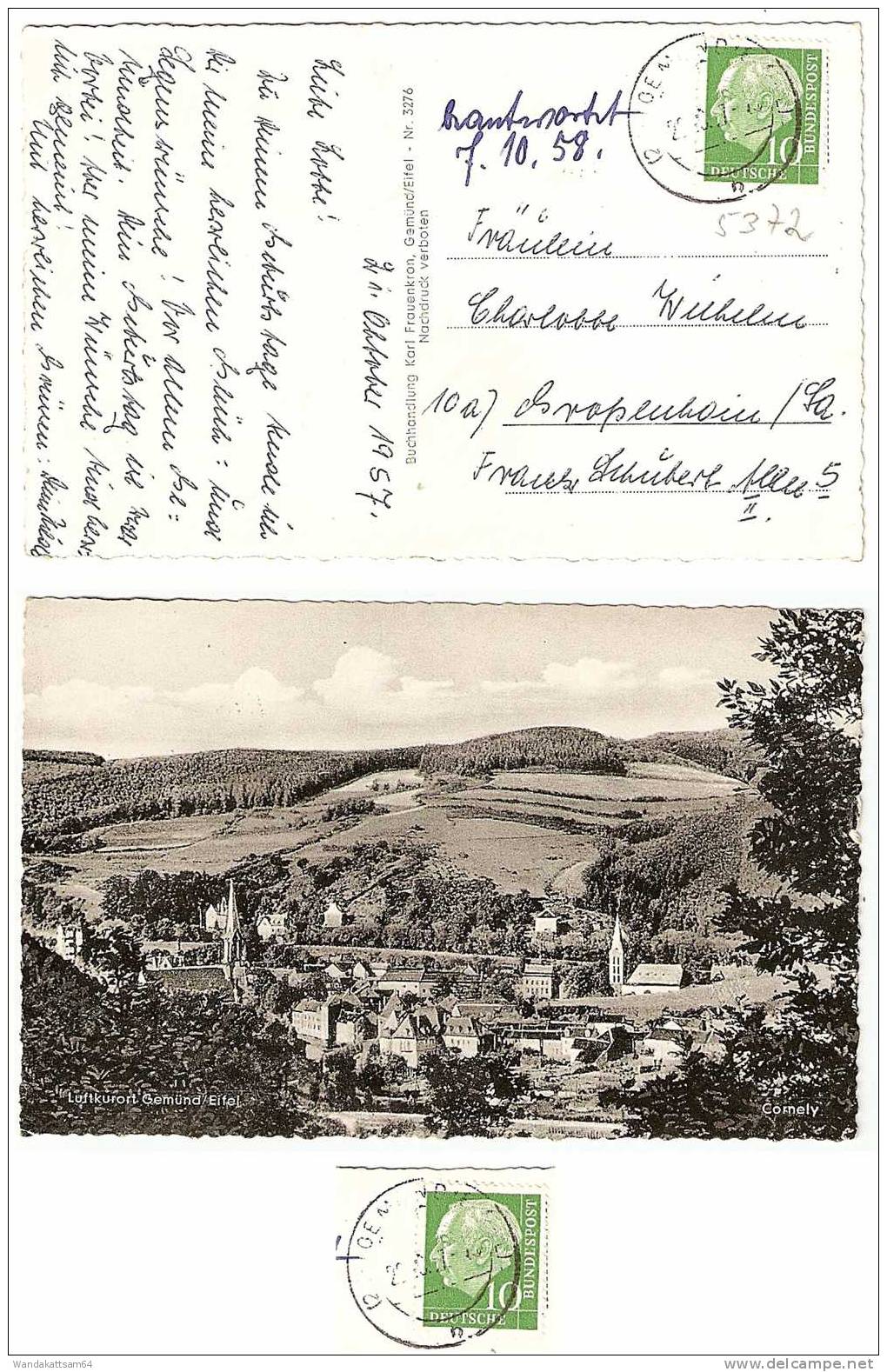 AK Luftkurort Gemünd/Eifel Cornely 22.10.57 (2   GEMÜND (EIFEL) Nach (10a) Großenhain In Sachsen - Bitburg