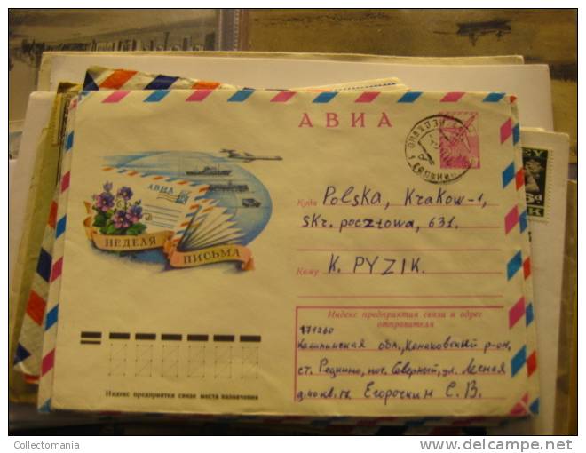 7 Luchtvaart Aviation Enveloppe , Speciale Geanimeerde  Luchtvaartpost Enveloppen Poststuk Met Vliegtuig Erop - Avions