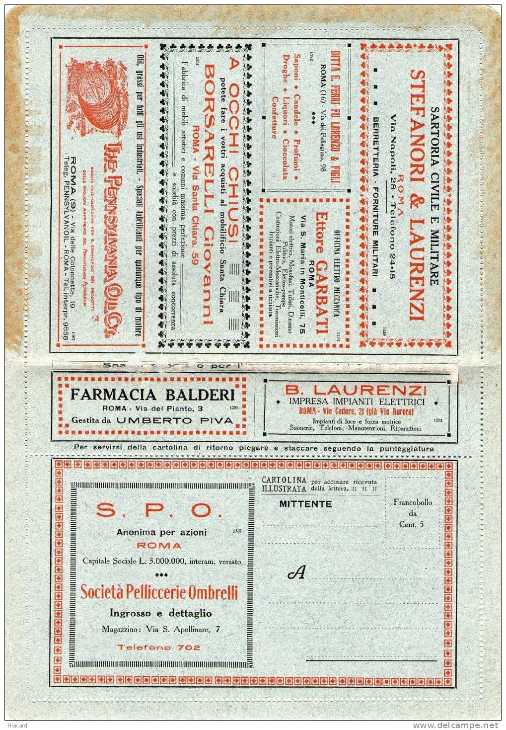 Italia Italy Italien Italie 1921-23 BLP  Busta Pubblicitaria   B.L.P. 10c Buccellato Marsala - Sellos Para Sobres Publicitarios