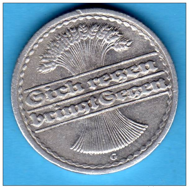 ALEMANIA GERMANY DEUTSCHLAND   - Weimar  50 Pfennig 1921 G    Alu - 50 Rentenpfennig & 50 Reichspfennig