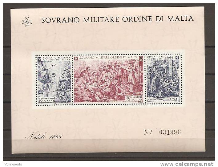 SMOM - Foglietto Nuovo: Natale 1968 - BF1 - Sovrano Militare Ordine Di Malta