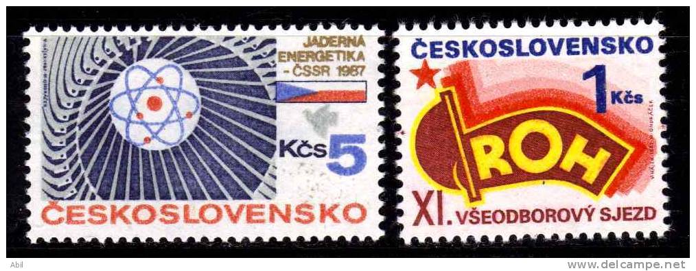 Tchécoslovaquie 1987 N°Y.T. : 2718 Et 2719** - Ongebruikt