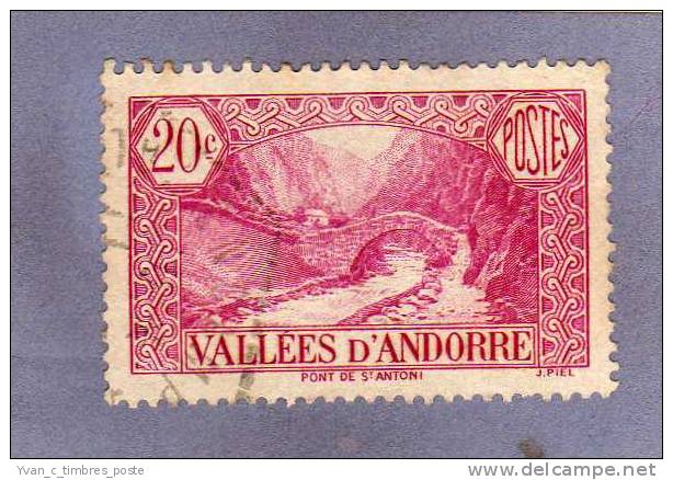 ANDORRE FRANCAIS TIMBRE N° 30 OBLITERE PONT DE SAINT ANTOINE - Used Stamps