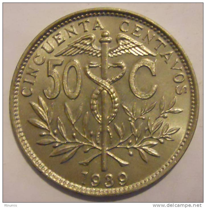 Bolivie Bolivia 50 Centavos 1939 Km 182 UNC ! - Bolivie