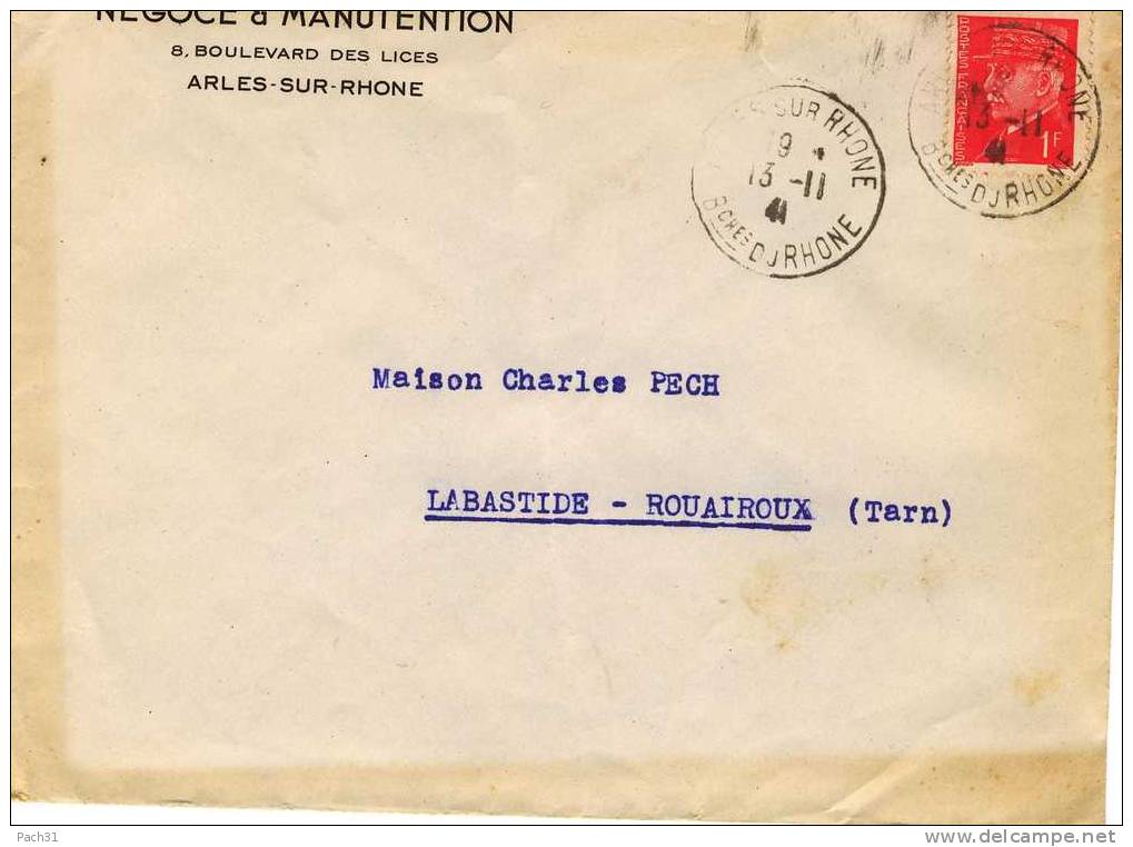 Lettre De Arles Sur Rhone Pour Labastide Rouairoux Tarn - Cartas & Documentos