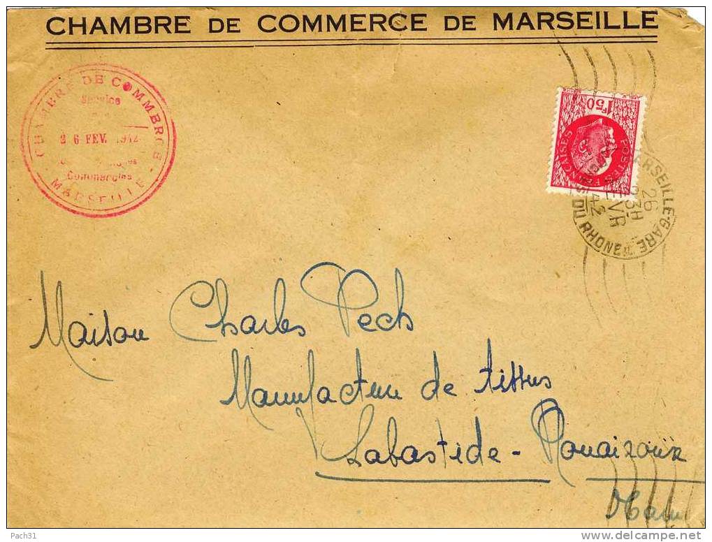 Lettre De Marseille Gare Pour Labastide Rouairoux Tarn - Cartas & Documentos