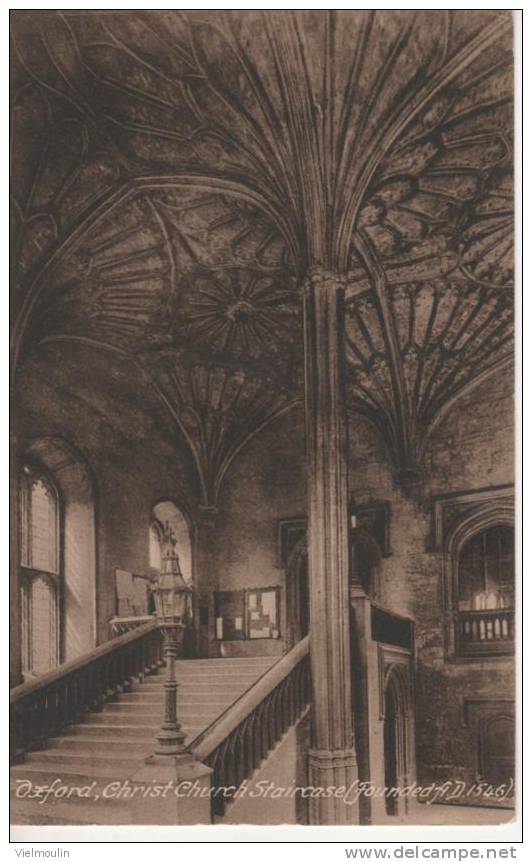OXFORD CHRIST CHURCH DINING HALL + STAIRCASE  LOT DE 2 CARTES - Oxford