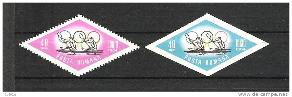 Roumanie  Canoé  JO Tokyo 1964  Perf + Imperf  **  MNH - Canoë