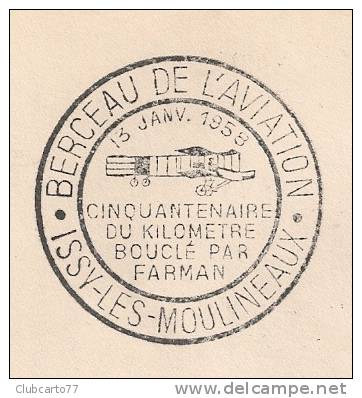Issy-les-Moulineaux (92) : Enveloppe 1er Jour Ciquantenaire Du Km Bouclé Farman En 1958 RARE. - Non Classés