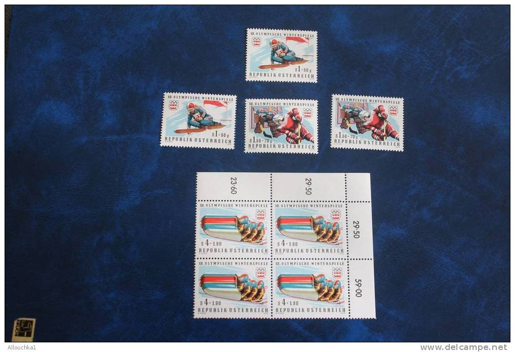 INSBRUCK 1976 OSTERREICH AUTRICHE JEUX OLYMPIQUES HIVER XII WINTERSPIELE BLOCS TIMBRES NEUFS **  BLOC:1 X 4 T + 8 T - Inverno1976: Innsbruck