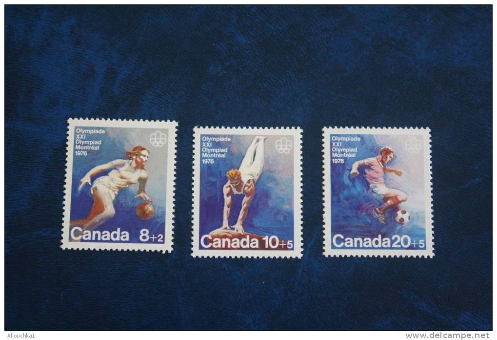 XXI OLYMPIADES  CANADA  JEUX OLYMPIQUES  MONTREAL 1976  3 TIMBRES NEUFS ** SPORT BASKET+ DIVERS - Verano 1976: Montréal