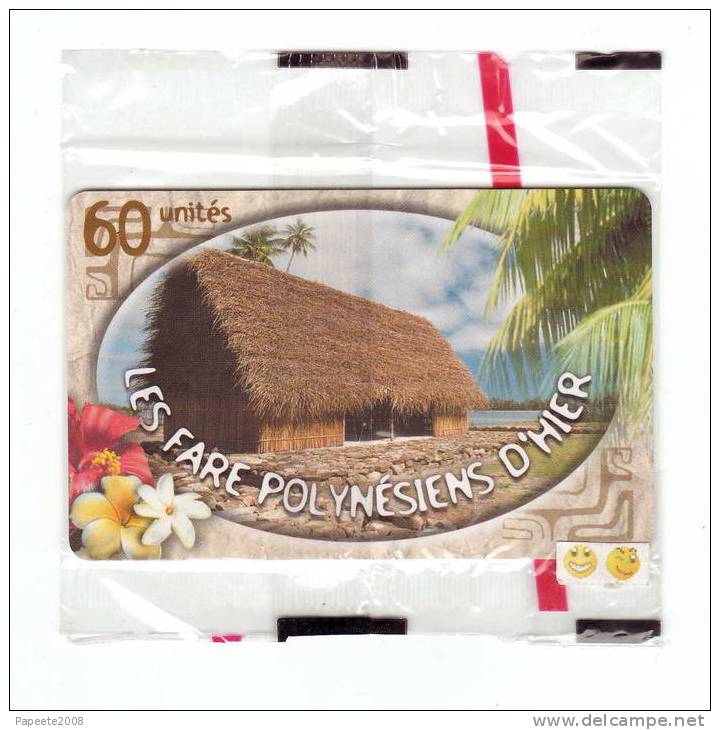 PF118 - LES FARE POLYNESIENS D´HIER / 2 - GEM 10 / 1A - 60 U - NSB - French Polynesia