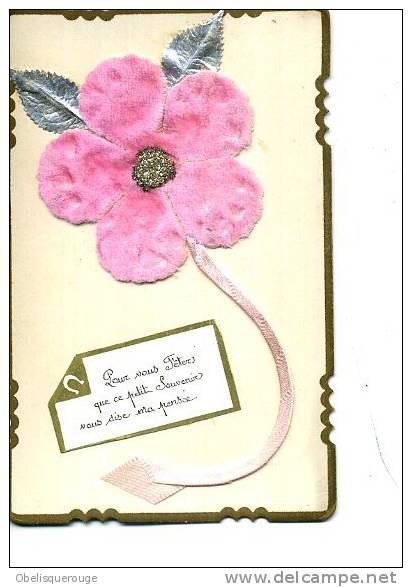 BONNE FETE COLLAGE ET AJOUTIS  FLEUR ROSE ET BRILLANT RUBAN  DENTELEE   POUR UN ST NICOLAS - Mother's Day