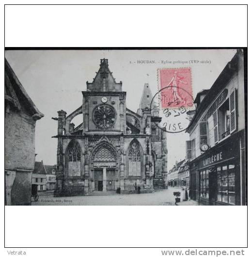 Carte Postale Affranchie : Houdan, Eglise Gothique, 1904 - Houdan