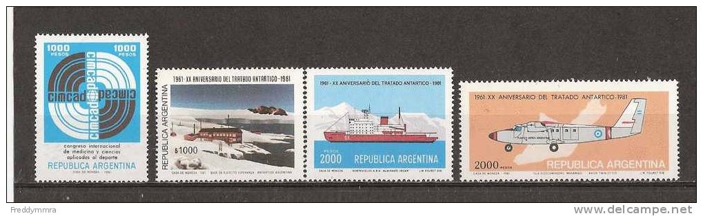 Argentine:  1245/ 1248 ** - Unused Stamps