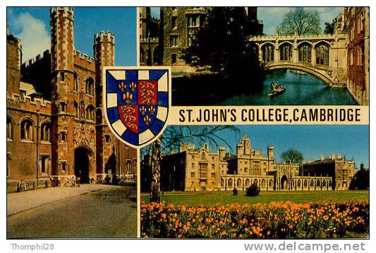 Saint-John´s College, CAMBRIDGE - Carte Multivues - TBE, Carte Neuve, 2 Scans - Cambridge