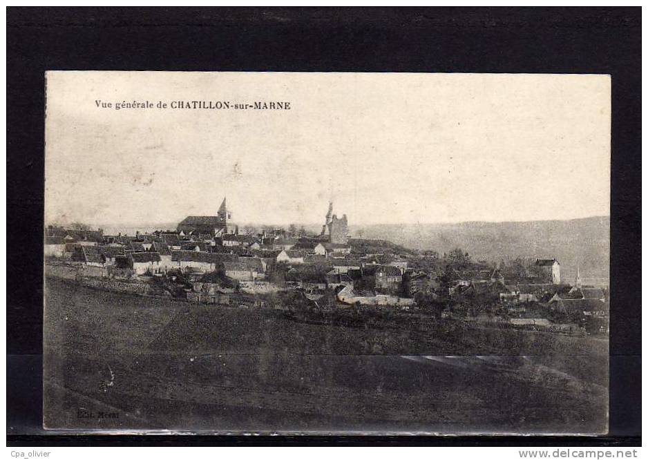 51 CHATILLON SUR MARNE Vue Générale, Ed Mérat, 1916 - Châtillon-sur-Marne