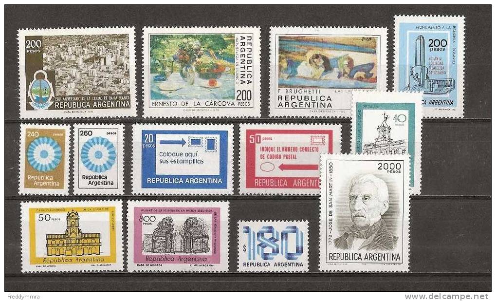 Argentine: 1144/48 + 1150 + 1151a + 1156 + 1168 + 1170/71 + 1164/65 ** - Unused Stamps