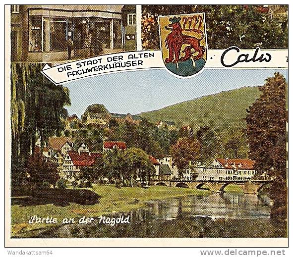 AK Calw i Schwarzwald Mehrbild mit Wappen 5 Bilder Fachwerkhäuser 19.3.59-11 (14b) CALW h nach Spechtsbrunn b Gräfenthal