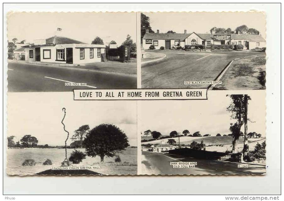 UK624 : GRETNA GREEN : Love To All At Home From ( 4-picture Postcard) - Dumfriesshire