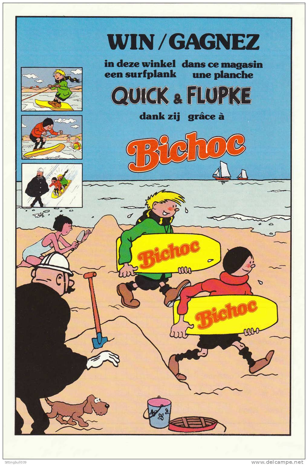 Hergé. Pub Biscuits BICHOC Avec QUICK Et FLUPKE. Delacre. Belgique. Années 90. - Werbeobjekte