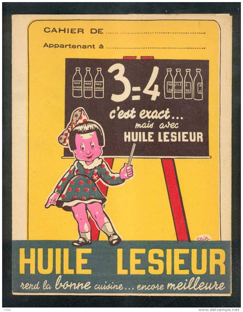 Beau Protège Cahier :Huile LESIEUR - H