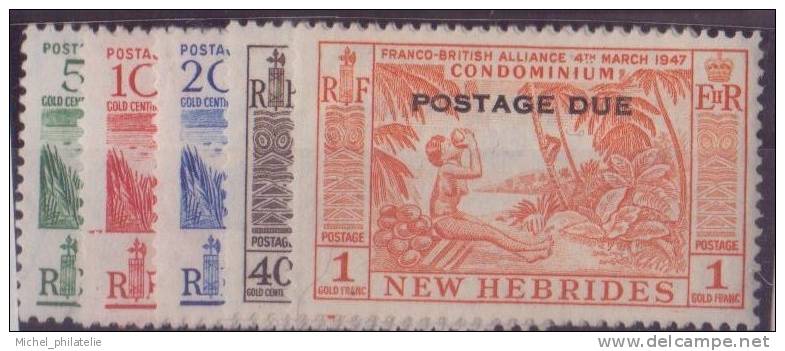 NEW-HEBRIDES N° 36/40* TAXE NEUF AVEC CHARNIERE - Timbres-taxe