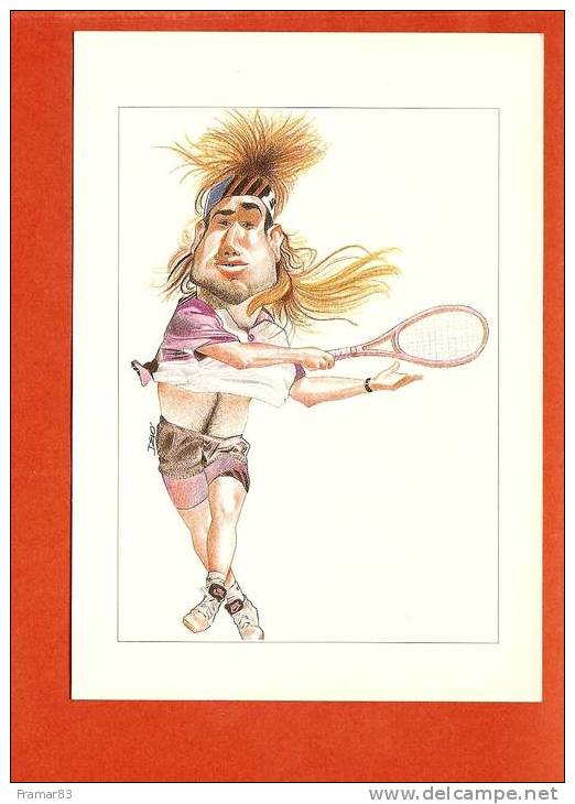 ANDRE AGASSI - Caricature DEVO - Tennis