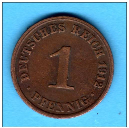 ALEMANIA GERMANY DEUTSCHLAND   - Deutsches Reich / KR - Imperio 1 Pfennig 1912 A - 1 Pfennig