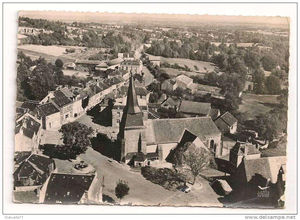 Bussière-Dunoise (23) : Vue Aérienne Au Niveau De L´église, Route De La Celle-Dunoise  En 1959 (animée). - Other & Unclassified