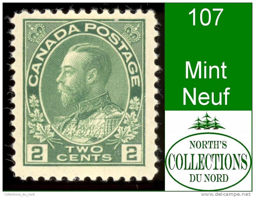 Canada (Unitrade & Scott # 107 - Admiral Issue) (Mint) F - Neufs