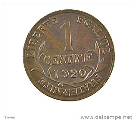 1 Centime - Dupuis - 1920 - TTB+ - Br. - Andere & Zonder Classificatie