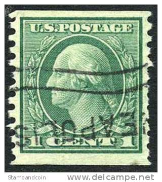 US #452 XF Used 1c Washington Coil From 1914 - Roulettes