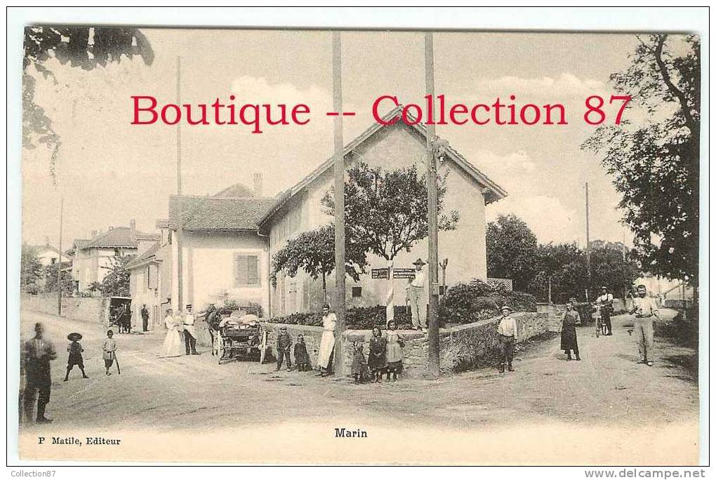 SUISSE - NE - CANTON De NEUCHATEL - MARIN - BELLE CARTE ANIMEE VOYAGEE 1909 - RARE & INEDITE - DOS VISIBLE - Marin