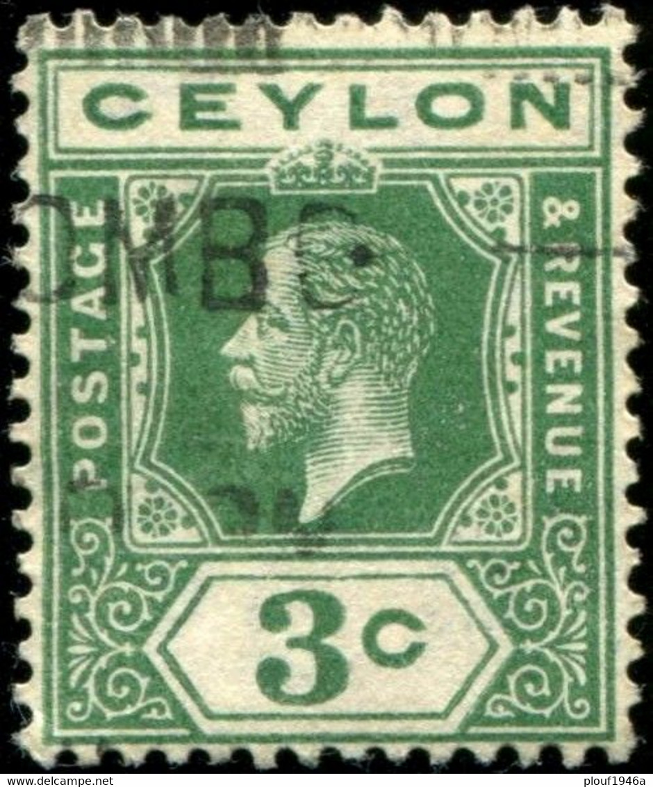 Pays :  96 (Ceylan : Colonie Britannique)  Yvert Et Tellier N° :  179 (o) - Ceylan (...-1947)
