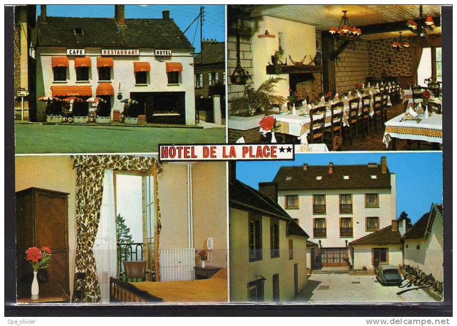 51 MONTMORT Hotel De La Place, Multivue, Café Restaurant, Salle à Manger, Citroen DS, Ed Estel 201, CPSM 10x15, 197? - Montmort Lucy