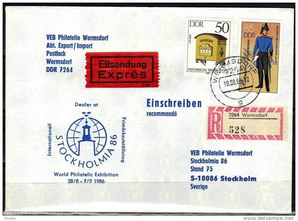 Philatelia 1986 Stockholm Messebrief Der DDR MB2/86 O 12€ - Cartas & Documentos