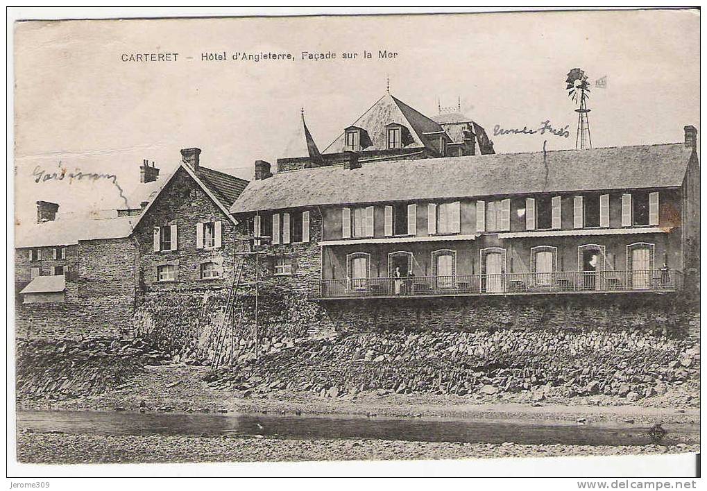 CARTERET - (50270) - CPA - Hôtel D'angleterre, Façade Sur La Mer - Carteret