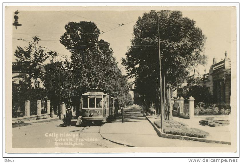 Guadalajara Colonia Francesa Calle Hidalgo Colonie Française Tramway Tram , Timbres - Mexique