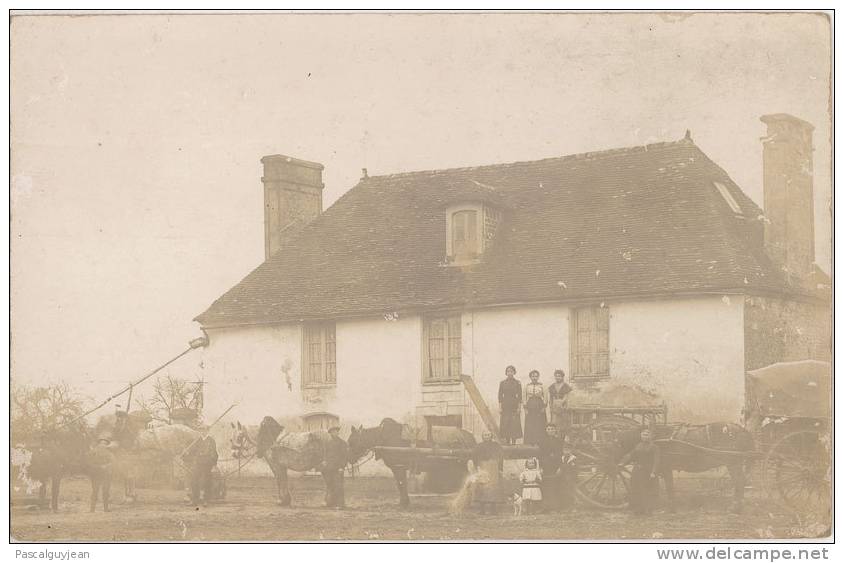 CARTE PHOTO FERME AVEC ATTELAGES NON LEGENDEE - Bauernhöfe